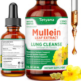 Mullein Drops for Lungs: Mullein Leaf Extract for Lungs - Breathe Freely - Lung Detox for Smokers - Mucus Relief - Mullein Leaf Extract Drops - 1 Month Supply