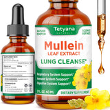 Mullein Drops for Lungs: Mullein Leaf Extract for Lungs - Breathe Freely - Lung Detox for Smokers - Mucus Relief - Mullein Leaf Extract Drops - 1 Month Supply