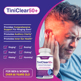 Tinnitus Relief for Ringing Ears Supplement, Natural Hearing Health Formula, 120 Capsules, Made in USA