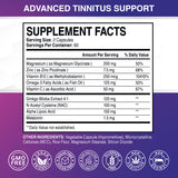 Tinnitus Relief for Ringing Ears Supplement, Natural Hearing Health Formula, 120 Capsules, Made in USA